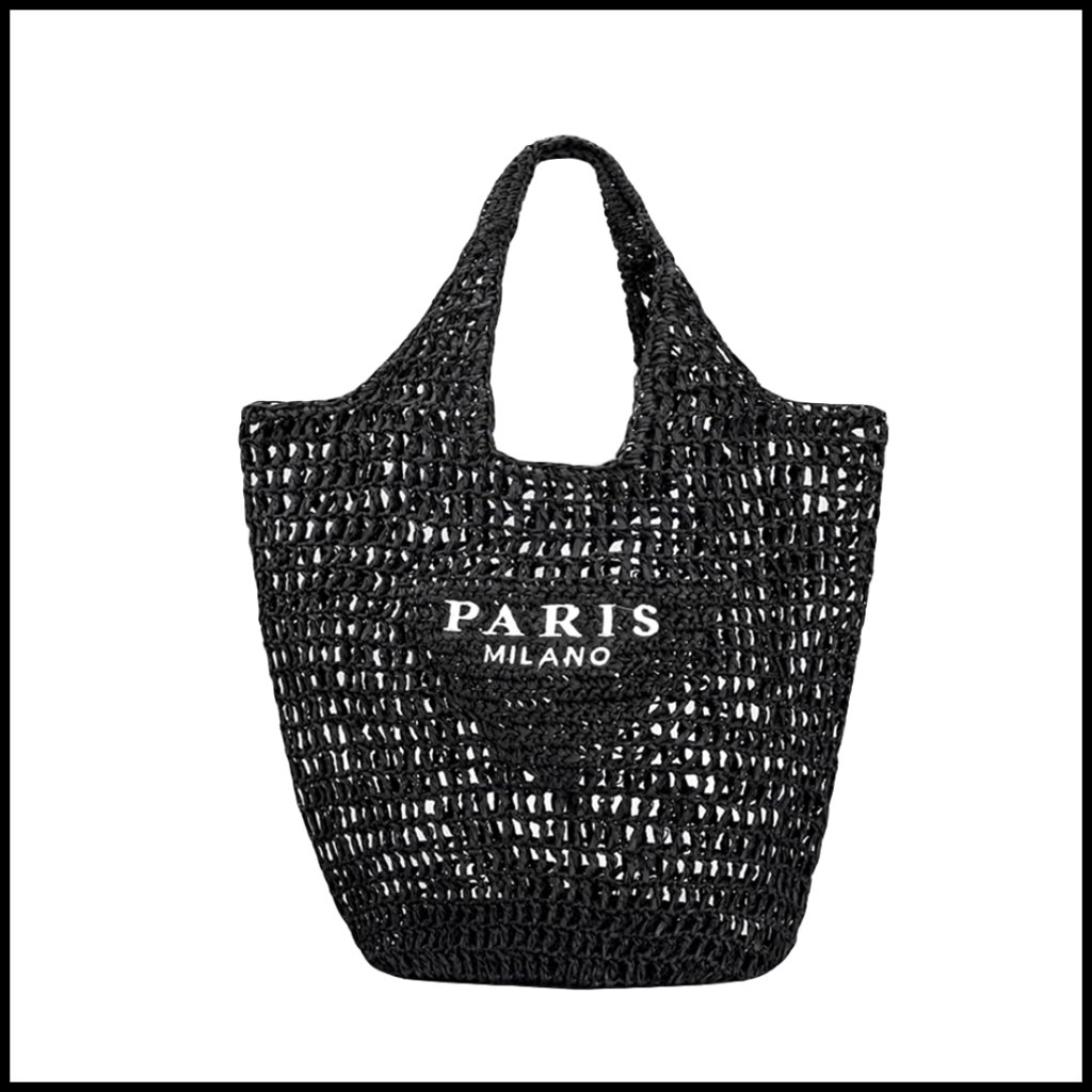 Handwoven Straw Tote Bag Lightweight Large Capacity Boho Beach Chic